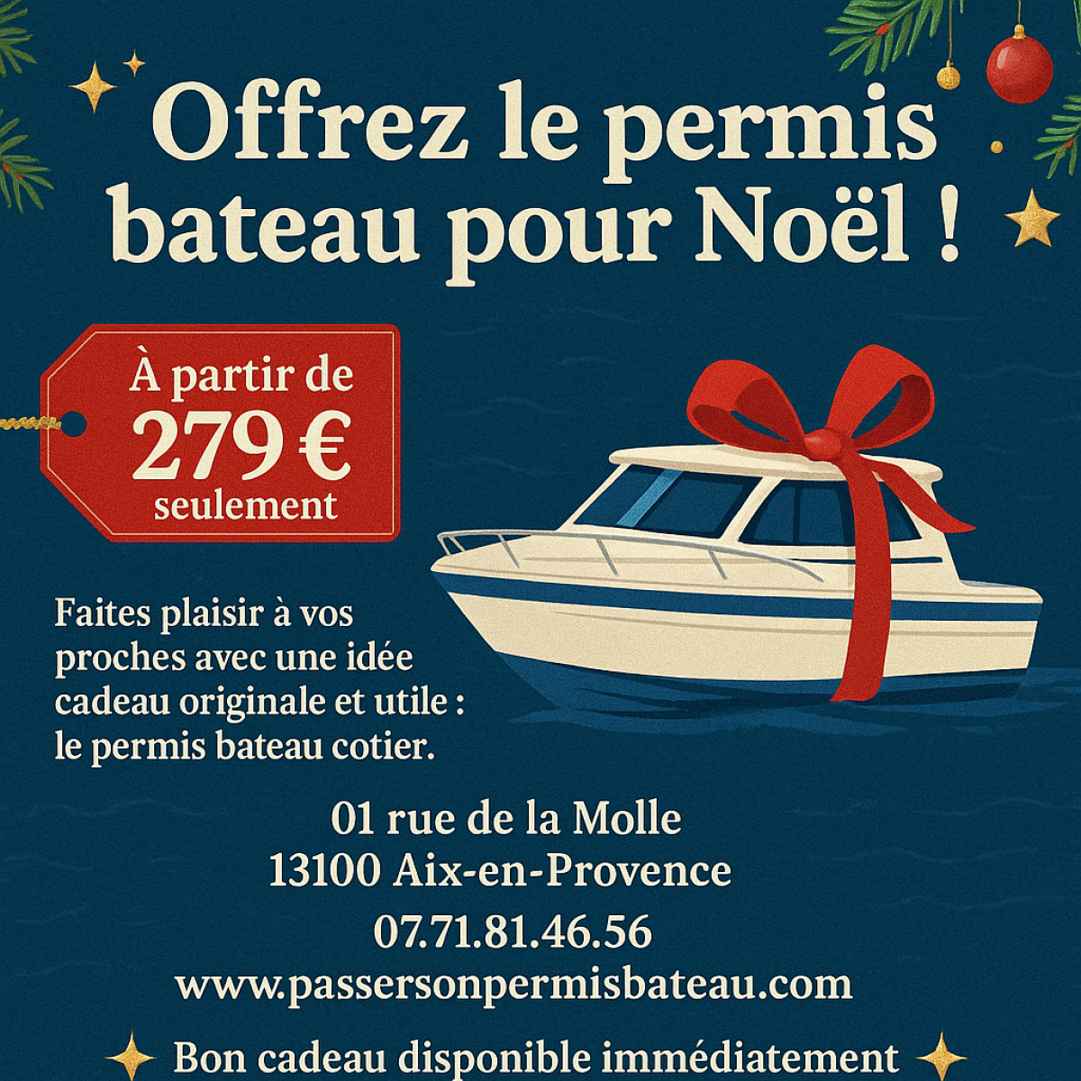 offrir permis bateau à Aix-en-Provence