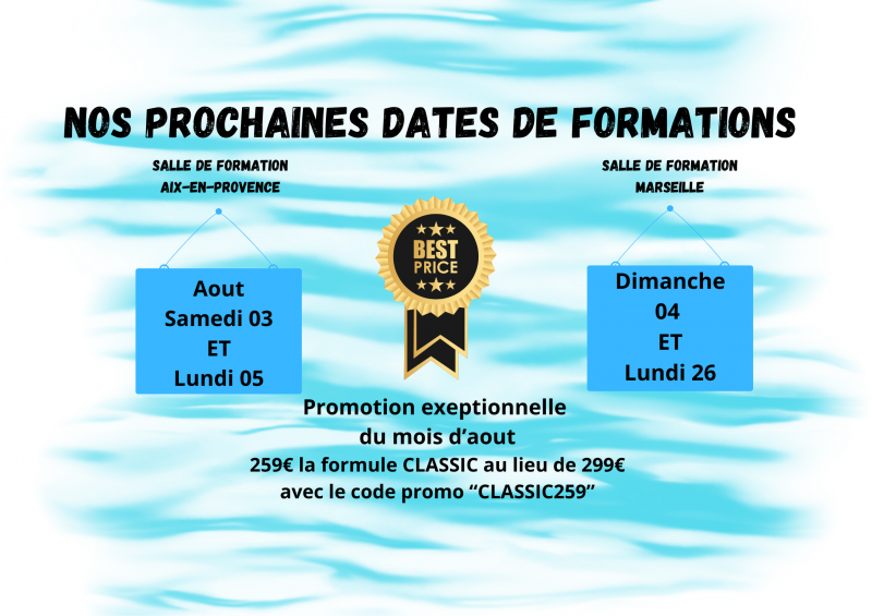 Permis bateau pas cher en Août